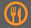 Logo der Tafeln; oranger Kreis mit Gabel und Messer