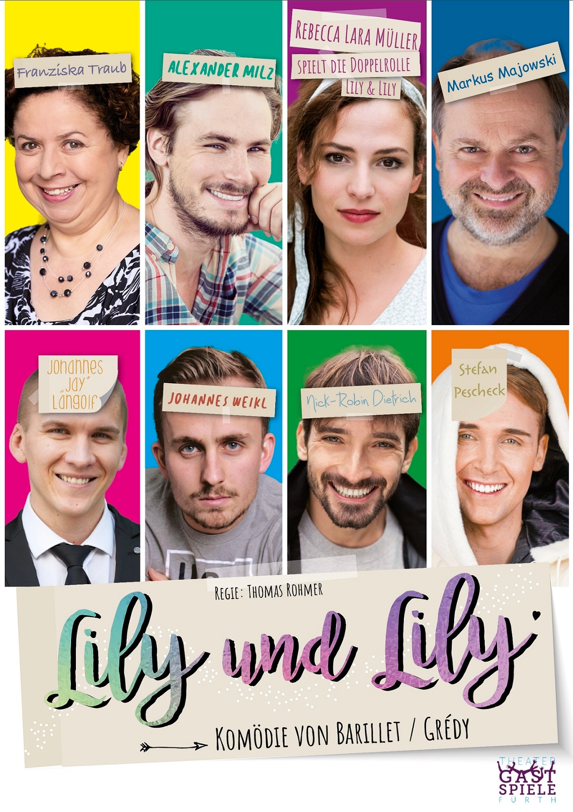 Plakat mit allen Schauspielern des Theaterstücks