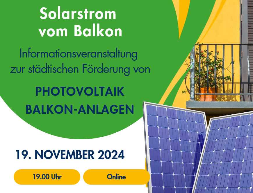 PV Balkonkraftwerk Infoveranstaltung Titelbild zur Infoveranstaltung Solarstrom vom Balkon