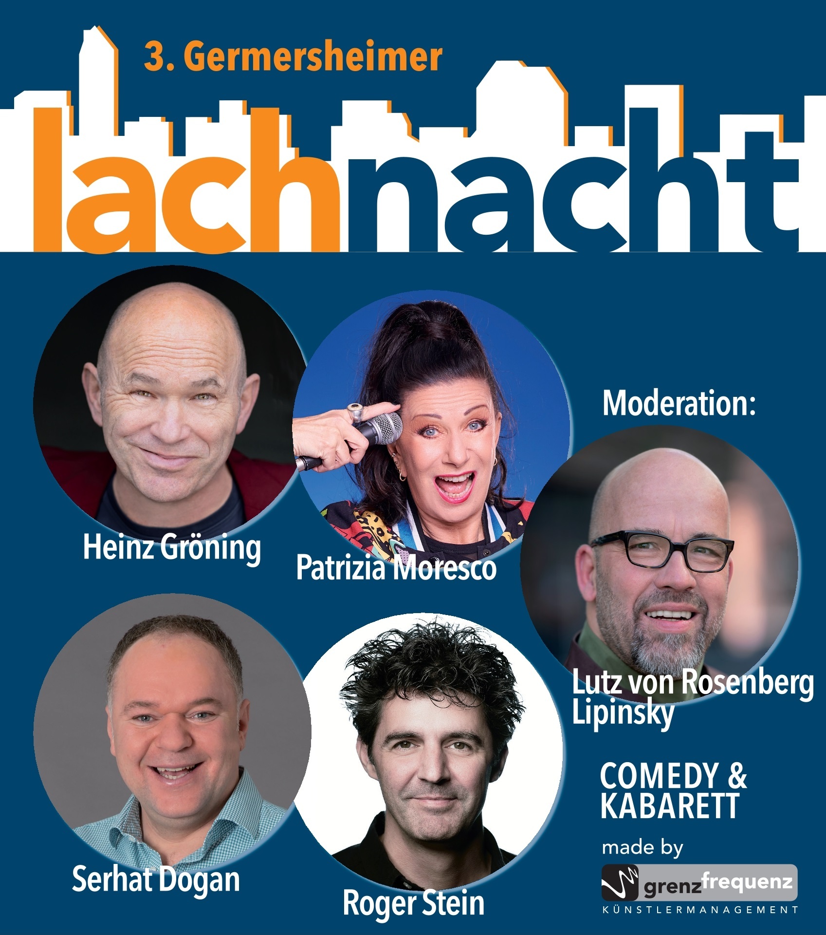 3. Germersheimer Lachnacht am 19.04.2025 - mit Heinz Gröning, Patrizia Moresco, Serhat Dogan und Roger Stein; Moderation Lutz von Rosenberg Lipinsky