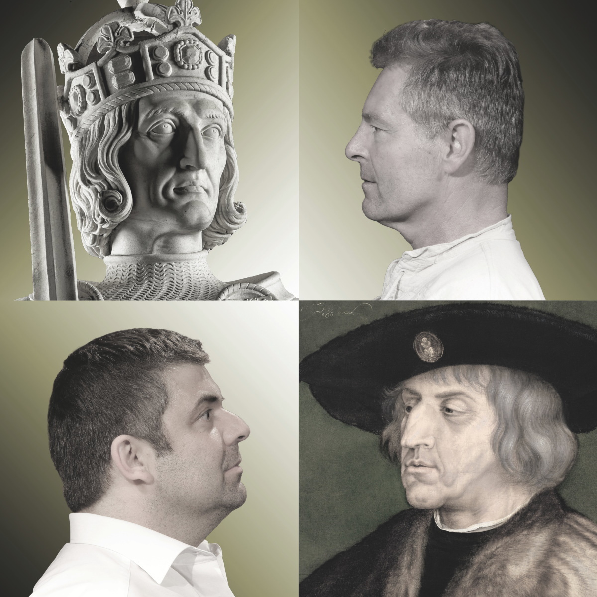 Plakat zum Theaterstück mit den beiden Schauspielern und ihren historischen Figuren