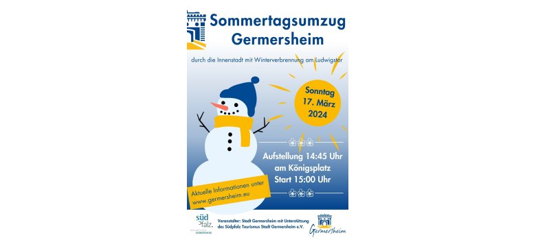 Sommertagsumzug in Germersheim am 17.03.2024 um 15 Uhr