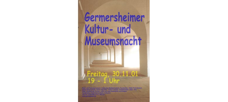 Plakat zur ersten Kultur- und Museumsnacht 2001
