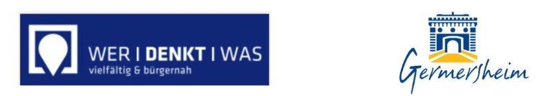 Logo der werdenktwas GmbH, die die Umfrage betreut hat und Logo der Stadt Germersheim.