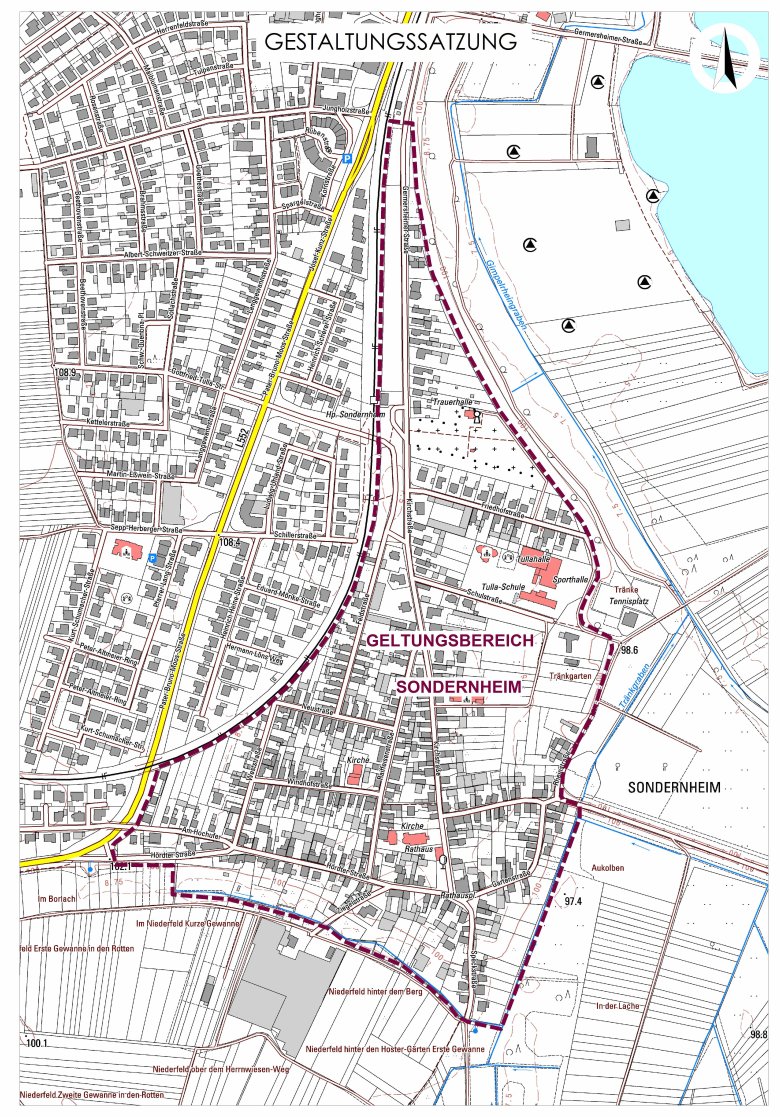 Geltungsbereich der Gestaltungssatzung Sondernheim